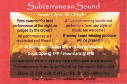 Subterranean Sound Open Mic Night 1